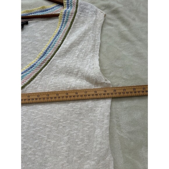 Talbots Womens Shirt Vest Large V Neck Linen Blend Beachy Resort Layering - Picture 9 of 10